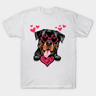 Funny Rottweiler Dog Valentine's Day Dog Mom T-Shirt